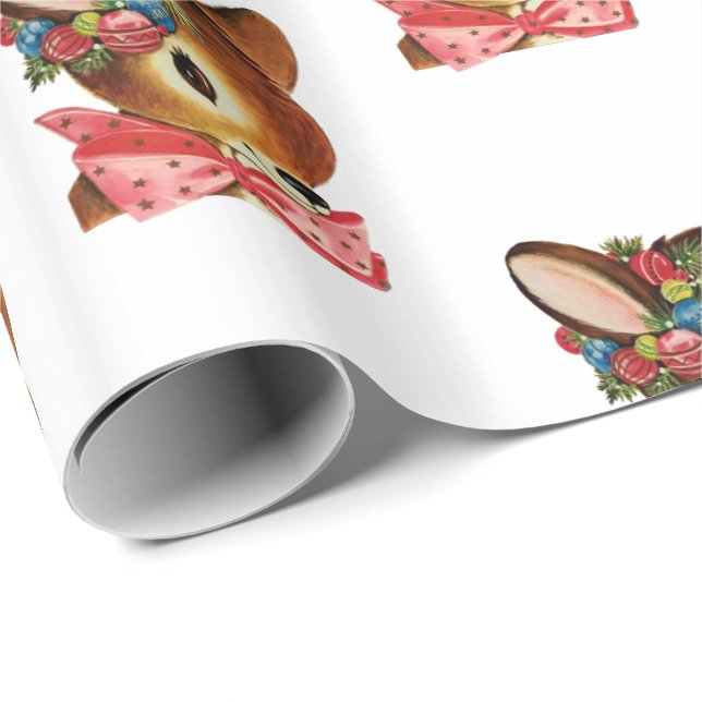 Presente Papel Adorável de Moldagem de Veados de Natal Retr (Ponta do rolo)