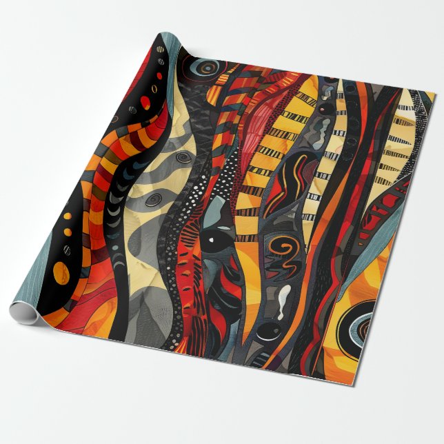 Presente Papel Africano de Aperfeiçoamento Tribal (Desenrolado)