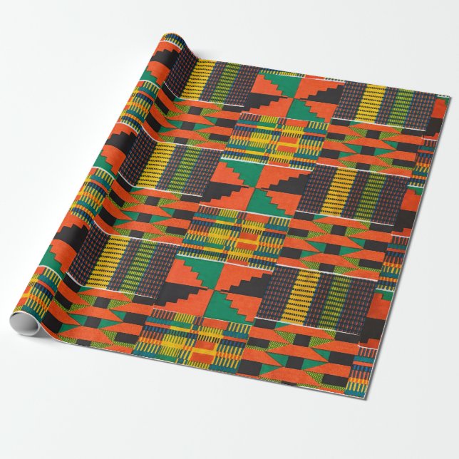 Presente Papel Africano de Embraiamento por Impressão (Desenrolado)