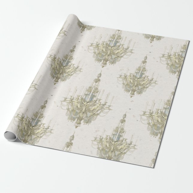 Presente Papel antigo de Decoupage do Chandelier/Quebra de  (Desenrolado)