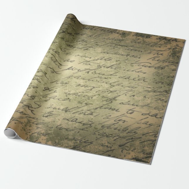 Presente Papel antigo - letra de escrevendo (Desenrolado)
