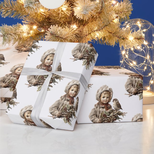 Presente Papel Antiguo de Moldagem de Natal para Crianças (Feriados)
