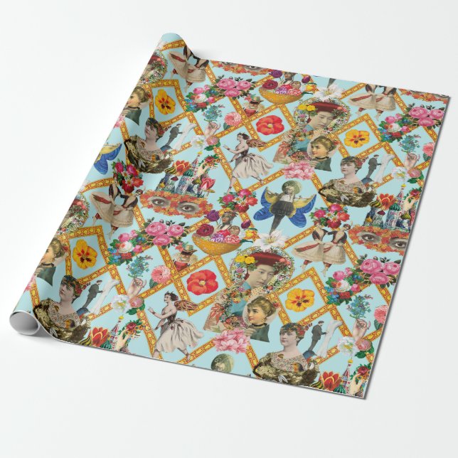 Presente Papel Antiquário de Enrolamento de Azulejos (Desenrolado)