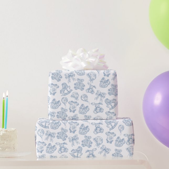 Presente Papel Azul de Enxertamento da Viagem de Jouy (Presentes para festas)