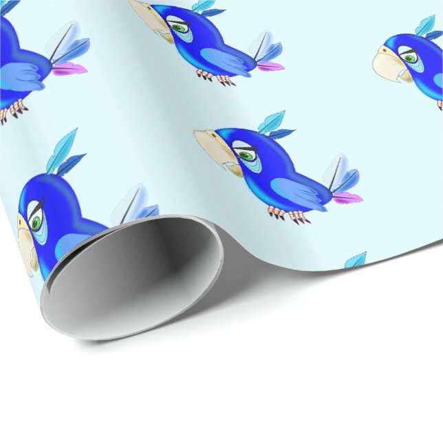 Presente Papel Azul de Moldagem de Papagaio (Ponta do rolo)