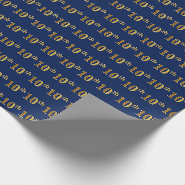 Presente Papel Azul, Faux Dourado 10º (Décimo) de Encapsula (Ponta)