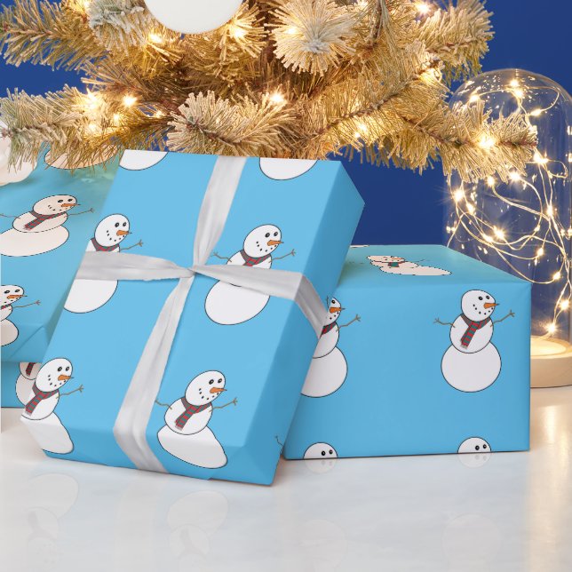 Presente Papel Azul Impressão de Neve para Molho de Natal (Feriados)
