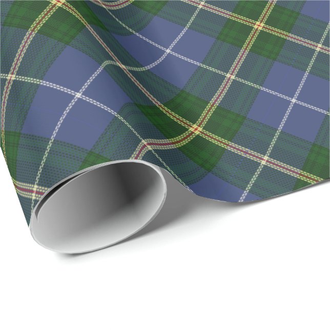 Presente papel azul Nova Scotia Tartan de quebra-cabeça (Ponta do rolo)