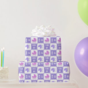 Presente Papel bonito, cor-de-rosa, para enroladores de beb