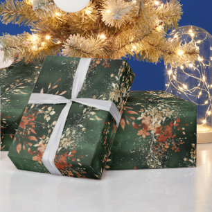 Presente Papel Botânico de Aquarela de Férias de Natal
