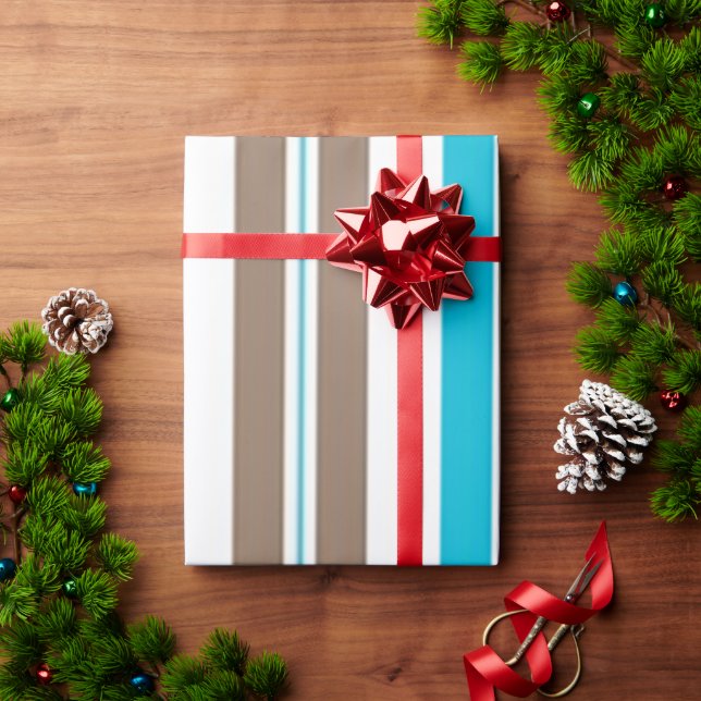 Presente Papel branco e azul de enrolamento de Xadrezes de  (Presente de Natal)