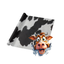 Presente papel branco preto de revestimento de vaca