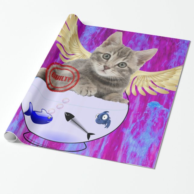 Presente Papel Brilhante, Capaz de Peixes (Desenrolado)