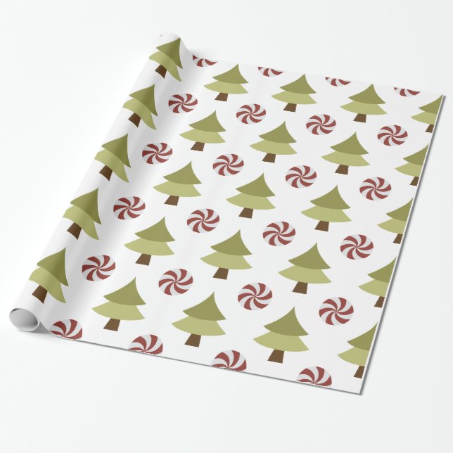 Presente Papel brilhante de enrolamento da árvore de Natal (Desenrolado)
