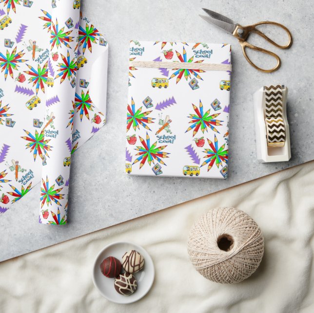 Presente Papel brilhante de enrolamento de volta à escola é (Artesanato)