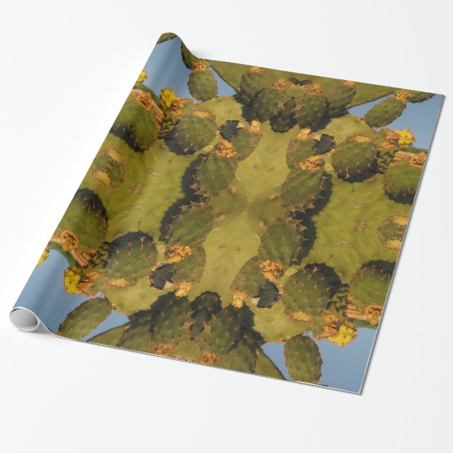 Presente Papel brilhante de enrolamento verde e amarelo do  (Desenrolado)
