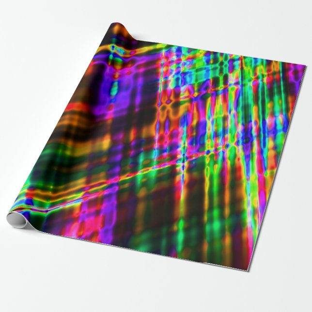 Presente Papel Brilhante de Quebramento de Neon (Desenrolado)