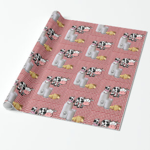 Presente Papel Brilhante, Pão De Leite De Vaca De Xadrez Ve