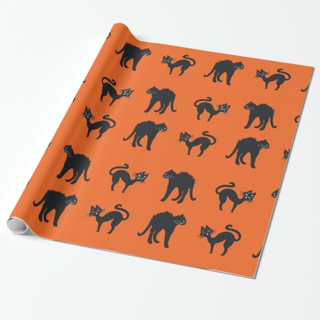 Presente Papel brilhante para moldagem de gatos de Hallowee (Desenrolado)