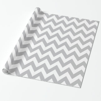 Presente Papel cinzento e branco da luz - de Chevron de