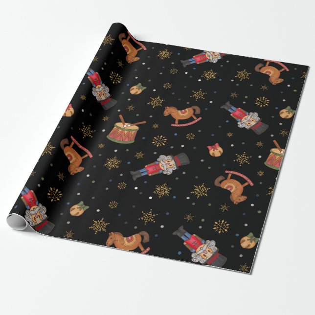 Presente Papel clássico de moldagem de brinquedos natalinos (Desenrolado)
