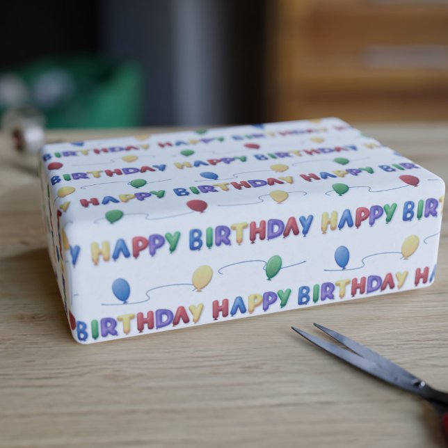 Presente Papel Colorido de Baile Feliz de Aniversário (Happy Birthday Wrapping paper just for you.)