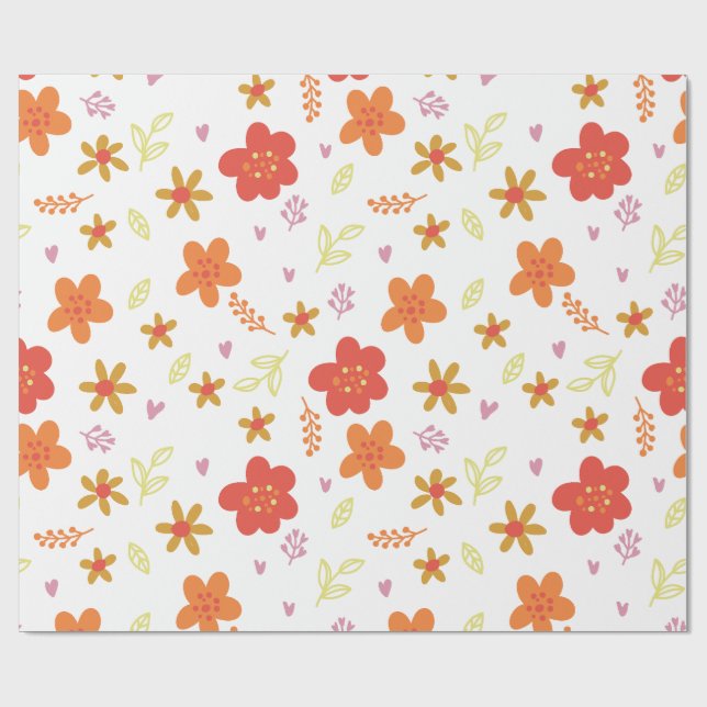 Presente Papel com Estampa Floral – Desenho de Flores Contí (Aberto)