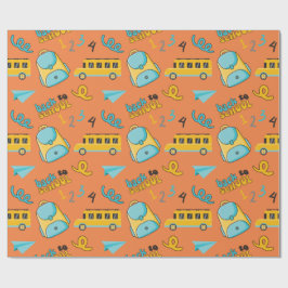 Presente Papel contínuo de enrolamento com mochila, barrame