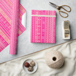 Presente Papel cor-de-rosa para enrolamento tribal de roupa