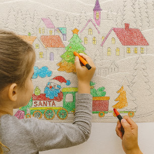Presente Papel Craft de Natal em Relevo com Trem do Papai N