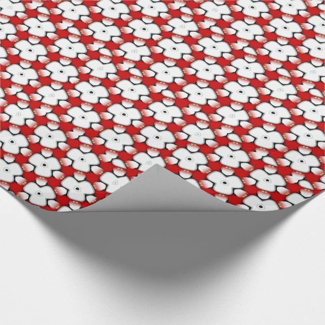 Presente Papel de batuque de padrão floral tripla branco ve (Ponta)