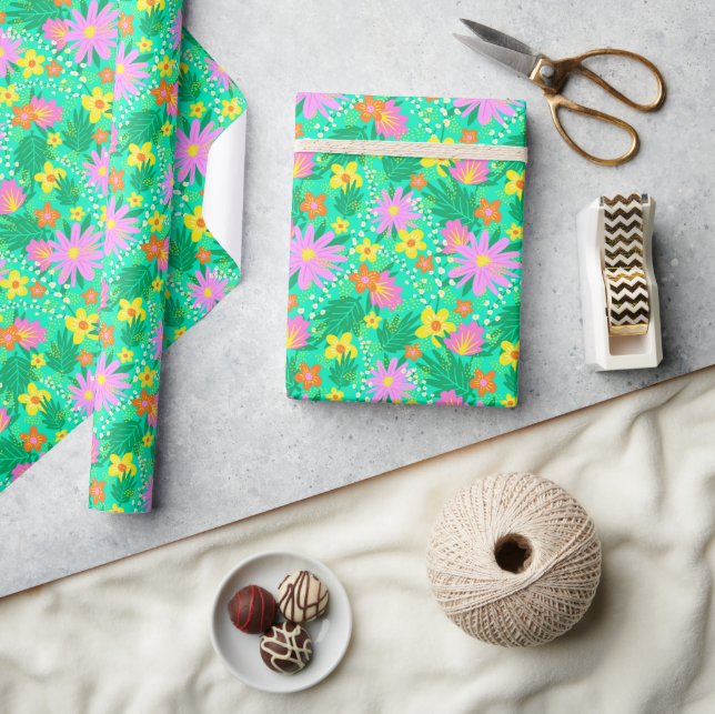 Presente Papel de embalagem botânica tropical (Artesanato)
