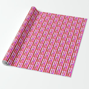 PRESENTE PAPEL DE EMBALAGEM COM TULIPAS ROSA, VERMELHO E RO