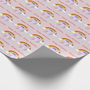 Presente Papel de Embalagem de Aniversário do Unicórn