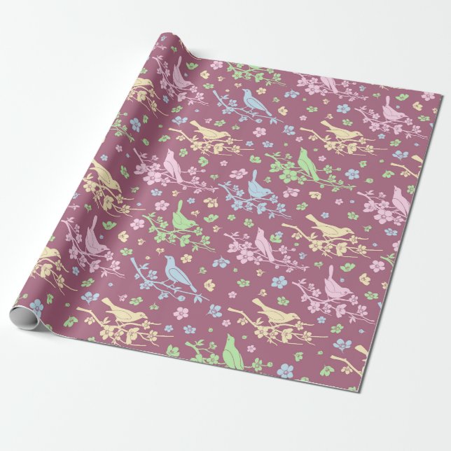 Presente Papel De Embalagem De Aves (Desenrolado)