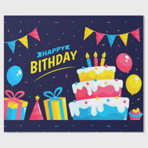 Presente Papel De Embalagem De Bolo De Aniversário