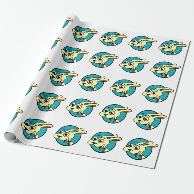 PRESENTE PAPEL DE EMBALAGEM DE CACHORROS CORTANTES (Desenrolado)