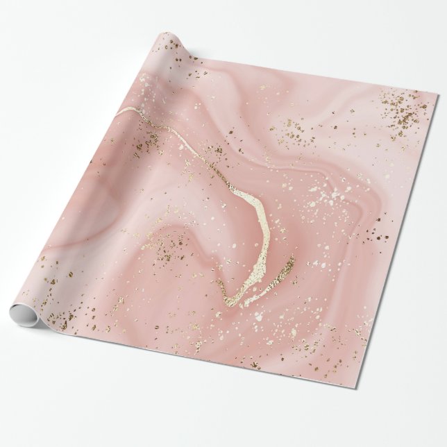 Presente PAPEL DE EMBALAGEM DE CASCA DE ROSTO LUXE PINk (Desenrolado)