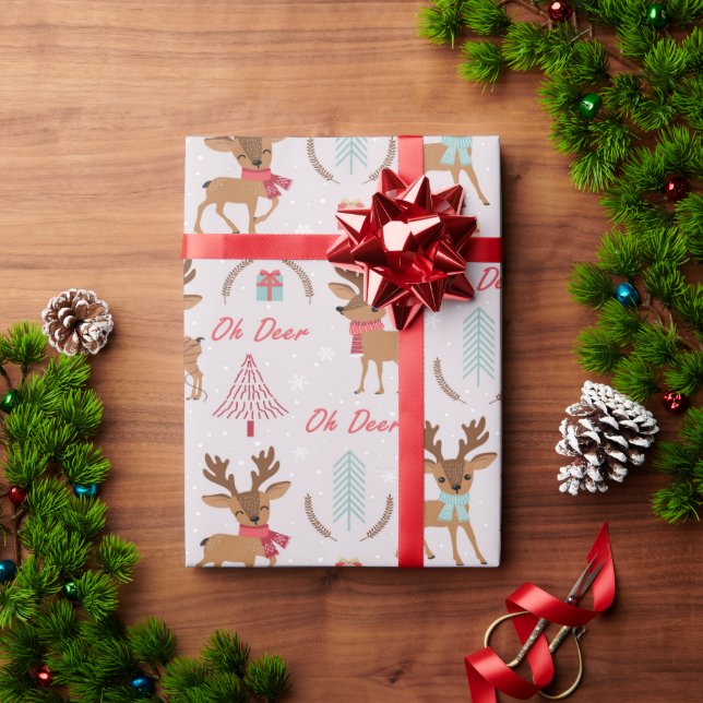 Presente Papel de embalagem de cervos festivos (Presente de Natal)
