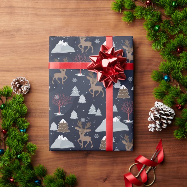 Presente Papel de embalagem de cervos festivos (Presente de Natal)