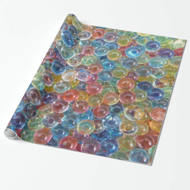 Presente papel de embalagem de miçangas de vidro colorido (Desenrolado)