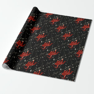 Presente PAPEL DE EMBALAGEM DE NAMORADOS CUPID, vermelho e