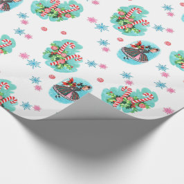 Presente Papel De Embalagem De Natal De Candy Retro Bonito