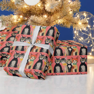 PRESENTE PAPEL DE EMBALAGEM DE NATAL DE GATOS