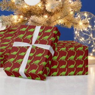 PRESENTE PAPEL DE EMBALAGEM DE NATAL DINOSSAURO T REX
