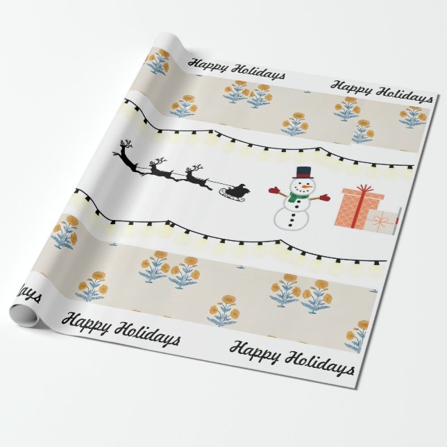 Presente Papel de embalagem de natal do tema de impressão e (Desenrolado)