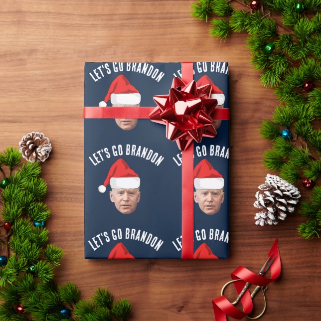PRESENTE PAPEL DE EMBALAGEM DE NATAL VAMOS LÁ BRANDON BIDEN (Presente de Natal)