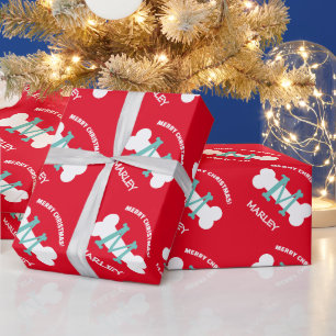 Presente Papel de embalagem de Natal vermelho e bonito para