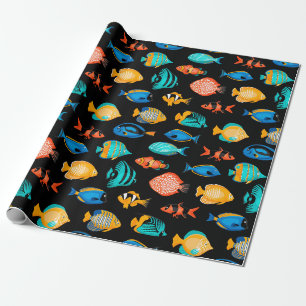 Presente Papel De Embalagem De Padrões De Peixe
