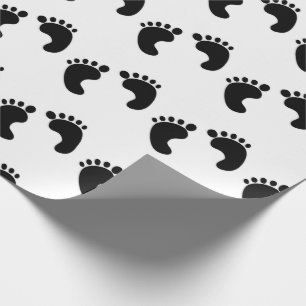 PRESENTE PAPEL DE EMBALAGEM DE PEGADAS DE BEBÊ NOVO